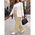 thumbnail image 5 of Gleelist Women's Plus Size Dress Pants High Waist Wide Leg Work Pants Flowy Business Casual Palazzo Slacks Trousers with Pockets(XL-5XL), 5 of 6