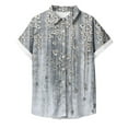 thumbnail image 4 of ALLLIST Womens Tops Clearance Under $10 Short Sleeve Collared Gray Floral Button Casual T-Shirts T Shirts for Women, 4 of 5