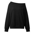 thumbnail image 7 of Bibifish Womens Sweatshirts Oversized Fleece Lined Off Shoulder Sweatshirts Casual Long Sleeve Streetwear Ladies Trendy Pullover Tops, 7 of 7