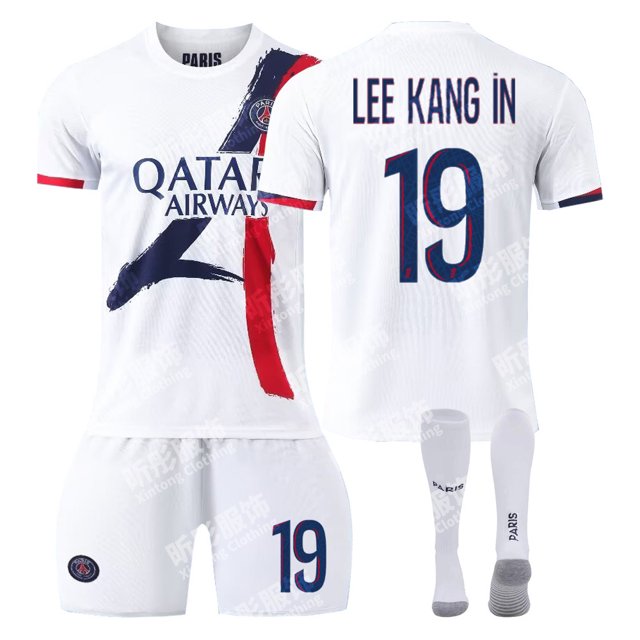 Paris Uniforme de Soccer Extérieur, Costume Blanc 7 Mbappe 10, Uniforme de Soccer pour Enfants Neymar