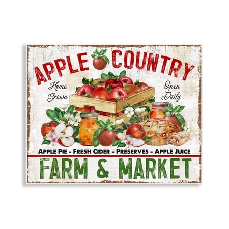 Stupell Industries Apple Country Market Holiday Painting Unframed Art Prints Wall Art, 14 x 11