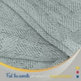 thumbnail image 5 of Color Sense 100% Cotton Basket Weave Throw Blanket- Lightweight, Soft and Warm for Couch, Sofa and Bed- Full/Queen (90"X90") Light Blue, 5 of 7