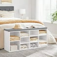 thumbnail image 5 of Dkelincs 3-Tier Shoe Rack Bench with Storage 10 Compartments Entryway Bench with Cushion, White, 5 of 8
