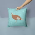 thumbnail image 2 of Jersey Buff Turkey Hen Blue Check Fabric Decorative Pillow, 2 of 4