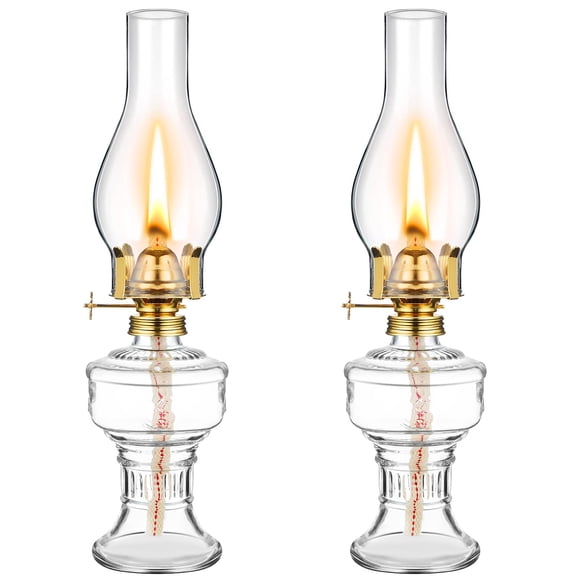 Lámpara de aceite Tuanse Chamber Vintage Kerosene Hurricane, 33 cm, 2 unidades