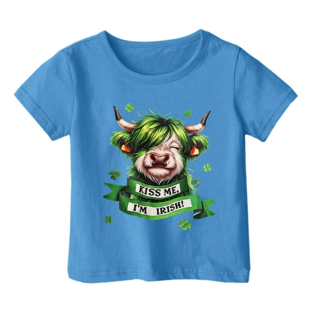 TZEWGL Chemise Décontractée pour Enfant Imprimée à Manches Courtes Col Ras du Cou Vêtements pour Enfants Taille 18-24 m