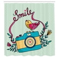 thumbnail image 2 of Ambesonne Camera Shower Curtain, Love Bird Chirping Creative, 69"Wx70"L, Multicolor, 2 of 4