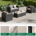 thumbnail image 3 of ClouddWell 4 Seat Outdoor Patio Furniture Set, Patio Conversation Sets with Thick Waterproof Cushions & 2 Ottoman (Beige), 3 of 6