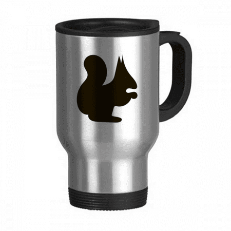 

Black Squirrel Animal Portrayal Travel Mug Flip Lid Stainless Steel Cup Car Tumbler Thermos