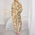 thumbnail image 6 of Goofa Floral Strawberr Printed Women’s 2 Piece Pajama Set Super,Pajamas Women's Long Sleeve Sleepwear Soft Button Down Loungewear Pjs Lounge Set Nightwear-Medium, 6 of 9
