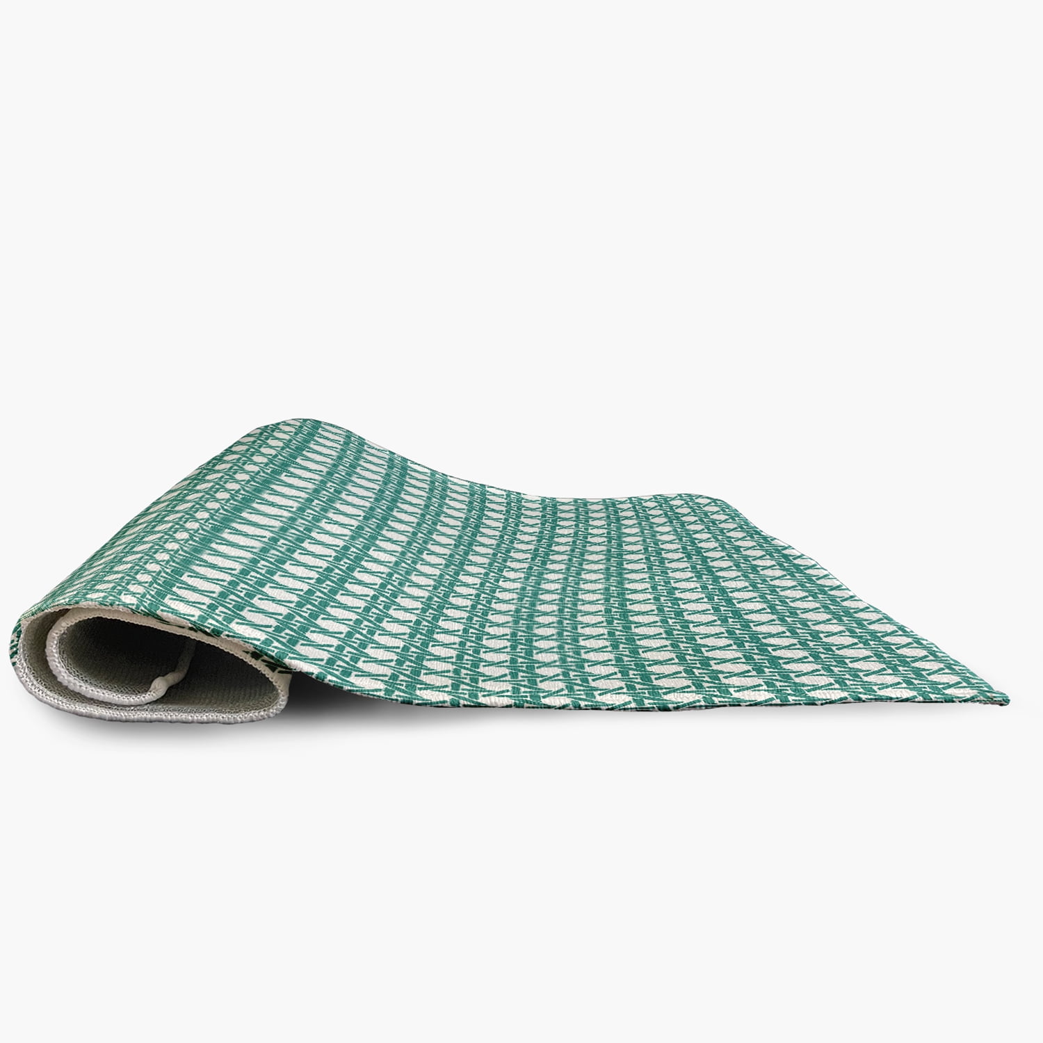 Simply Daisy 5' round Desert Turquoise Rattan Geometric Indoor/outdoor Rug