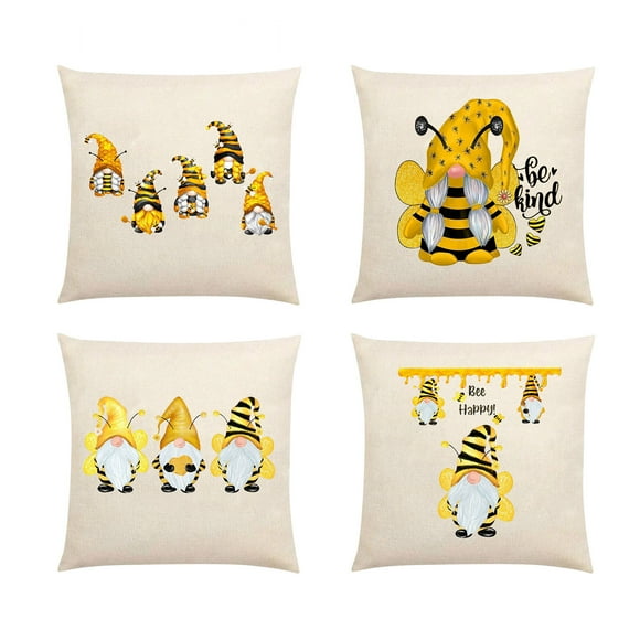 EDHITNR Clearance Honeybees Decorative Square Cushion Cover Cases for Sofa Couch Bedroom Black and Friday Deals 90% off