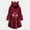 Wine, variant on Lilgiuy Woman's Casual Christmas Printing Plush Buttons Long Sleeved Hooded Plush Coat Top Winter Fashion 2022