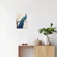 thumbnail image 3 of ZHONGYUTONG Blue Peacock Wall Art Beautiful Animal Canvas Prints Elegant Proud Peacock Picture Living Room Bathroom Bedroom Decor Frame (28" x 42"), 3 of 6