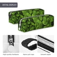 thumbnail image 4 of Cauagu Tiny Green Fern Leaves Print Leather Pencil Pen Case - Stationery Bag Portable Stationery Bag Big Capacity Pencil Pouch Cosmetic Organizer Bag for Men & Women, 4 of 7