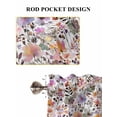 thumbnail image 6 of Watercolor Floral 2 Panel Kitchen Curtains for Small Windows, Spring Flowers Plants Modern Rustic Bathroom Tier Curtain, Short Window Treatment for Bedroom/Living Room 55"x36", 6 of 6