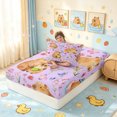 thumbnail image 4 of Manfei Funny Capybara Animal Twin Fitted Sheet, Watercolor Flower Bedding, Plum, 2 Pieces, 1 Fitted Sheet and 1 Pillowcase, 4 of 6