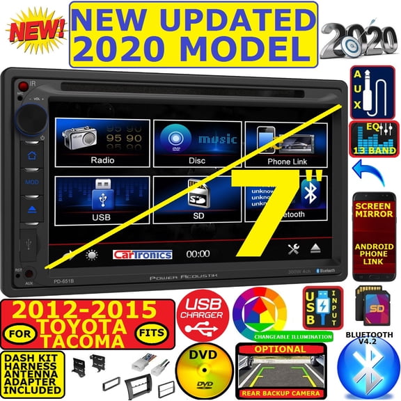 2012-15 TOYOTA TACOMA TOUCHSCREEN BLUETOOTH USB CD/DVD/AUX CAR RADIO STEREO PKG