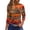 Red, variant on WTOBBY Women's Halloween Print Tee: Bats Pumpkins Witches Design 3/4 Sleeve Round Neck Casual T-Shirt Top for Fall Festive Daily Wear,Dark Purple L