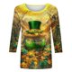 thumbnail image 5 of Xuyuer St. Patrick's Day Printed T-Shirt - Ladies' Loose Round Neck 3/4 Sleeve Top for Irish Festivals, Casual Green Themed Outfits, Seasonal Celebration Apparel & Fun Saint Patrick's Party Wear, 5 of 5