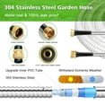 thumbnail image 2 of 50ft Garden Hose Metal with Nozzle, KIMHY 304 Stainless Steel Water Hose 3 /4 Inch , Kink & Tangle Free, Rust Proof, 150 Psi, 2 of 8