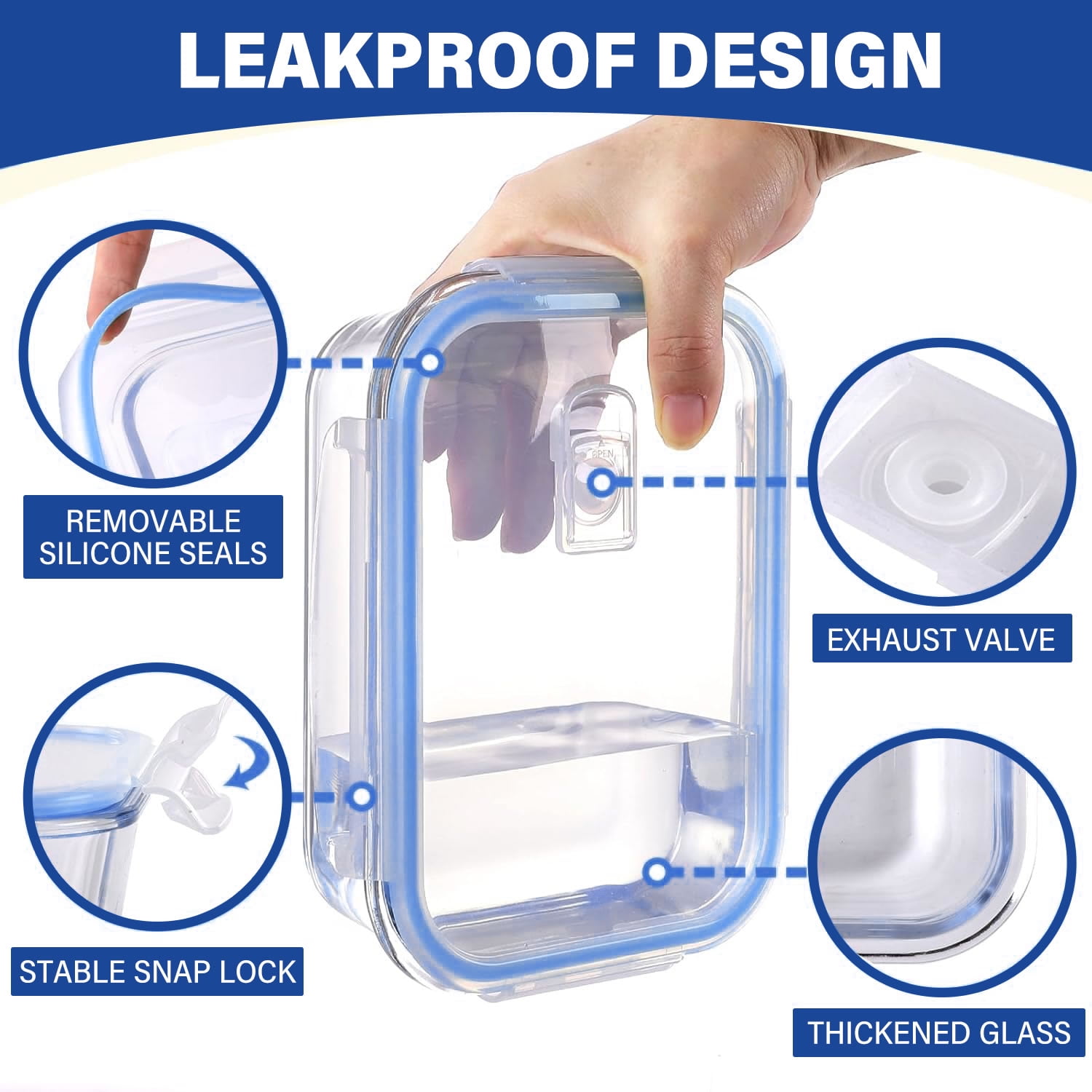 Stelive 12 Pack Glass Food Storage Lunch Containers Airtight Lids With Steam Vents, BPA Free Meal Prep Containers, Safe For Microwave, Dishwasher, Oven & Freezer Pantry Kitchen Storage, 310-1040ml