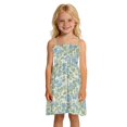 thumbnail image 3 of Ttyddzy Woman' Casual-Dresses Sleeveless Camisole A-Line Dress for 2Y-7-8Y，Blue Green Floral Print, 3 of 8