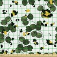 thumbnail image 2 of Abstract Fabric by the Yard, Animal Skin Inspired Spots and Plants, Decorative Upholstery Fabric for Chairs & Home Accents, Hunter Green Yellow by Ambesonne, 2 of 5