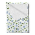thumbnail image 2 of Floral Soft Flannel Fleece Throw Blanket, Watercolor Hydrangea Flowers and Leaves Composed on a Plain Background, Cozy Plush for Indoor and Outdoor Use, 50" x 60", Ceil Blue Green White, by Ambesonne, 2 of 5