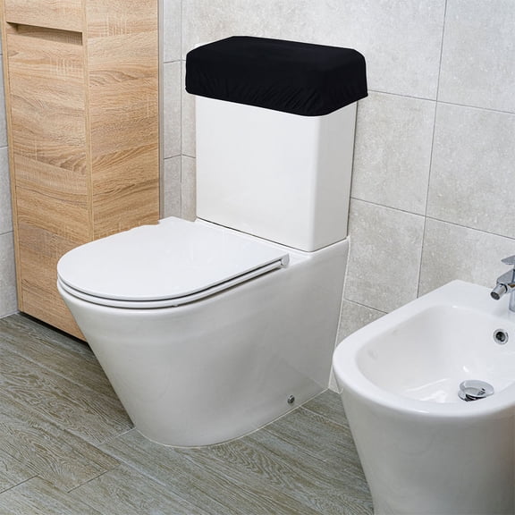 PTOOTP Universal Toilet Cover Protector, Black Stretch Spandex, Easy Installation, 2-Pack Bathroom Toilet Accessories