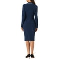 thumbnail image 3 of INSPIRE CHIC Women's Wear-to-Work Suit 2 Pieces Tweed Trim Blazer Jacket and Skirt Set S Deep Blue, 3 of 6