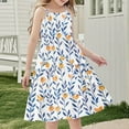 thumbnail image 4 of Orange for Girls Summer Fall Sleeveless Slip Long Brunch Bohemian Overall Tie Dye Cami Tank Tiered Dress Sun Dress Rompers Girl 2026 Soft Comfy Clothes 7 Years, 4 of 7