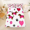thumbnail image 5 of Homewish Dachshund Animal Bed Sheets,Dog Paws Full Size Sheets,White,Floral Balloon Decor,4 Pieces,1 Flat Sheet, 1 Fitted Sheet and 2 Pillowcases, 5 of 6