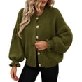 thumbnail image 1 of Cardigan PRETTYGARDEN Mujer Corto Verde Militar XL, 1 of 5