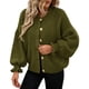 thumbnail image 1 of Cardigan PRETTYGARDEN Mujer Corto Verde Militar XL, 1 of 5
