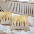 thumbnail image 6 of Throw Pillow Covers 24x24 Inch Set of 2, Abstract Gold Waterproof Outdoor Pillow Covers, Modern Brush Luxury Strokes Artwork Decorative Cushion Pillowcases for Couch, Sofa, Bed, Garden, Patio, 6 of 9