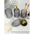thumbnail image 2 of Juego de accesorios de baño Haturi Grey Glass de 4 piezas, 2 of 6
