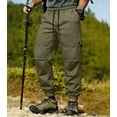 thumbnail image 2 of Men's Slim Fit Cargo Workwear Pants, Straight Leg Drawstring Elastic Waist Multi Pockets Casual Trousers Joggers, Quick Dry Breathable Lightweight Stretchy, Outdoor Hiking Gym, 2 of 9