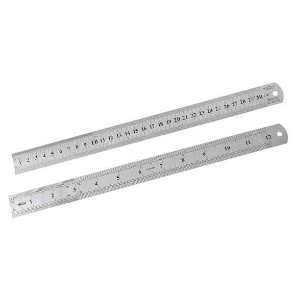 Straight Steel Ruler Styling Design Craft Sewing Tool 30cm - 12in
