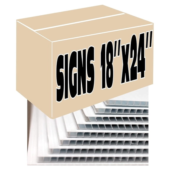Yard Signs, 20 Pieces White Corrugated Plastic Blank Yard Signs 18x24 inch x 4mm, Bundle of 20 Sheets, Great for Advertising Any Event, Write Your Own Message (20whitesigns18x24)