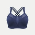 thumbnail image 5 of Hontri Women's Solid Color Underwire Bra - Large Size Hollow Sports Blue 2 3XL, 5 of 8