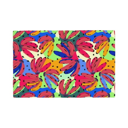 

Table Placemats Set of 6 - Colorful Bananas 12x18 In Faux Linen Double Heat Resistant Place Mats Cloth Indoor/Outdoor Placemats Washable Table Mats for Dining Kitchen Party