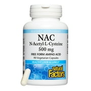 Natural Factors, N-Acetyl-L-Cysteine 500 mg, Antioxidant Support to Defend Against Polluted Environments, 90 capsules (90 servings)