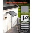 thumbnail image 4 of KFFKFF Door Awning 24 x 24 in, Outdoor Window Canopy with Drainage & ABS Bracket, Weather Protection for Rain, Snow, and Sun, Polycarbonate Cover for Porch or Patio, Smoky Gray, 4 of 9