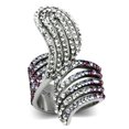 thumbnail image 1 of High Polished No Plating Stainless Steel Ring with Top Grade Crystal, Multi Color - Size 10, 1 of 1