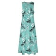 Birds Flower Dress Vintage Print Sexy Maxi Dress Aesthetic Boho Beach