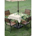 thumbnail image 3 of Country Leaves Outdoor Tablecloth - 60x60 Inch Square Dining Table Cover, Spring Green Leaf Branches Vine Botanical Waterproof Outdoor Table Cloth with Umbrella Hole & Zipper for Picnic/Patio/Party, 3 of 7