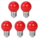 thumbnail image 1 of 5X E27 3W 6 Smd Led Lámpara de Luz de Bombilla con Globo de Ahorro de Energía Ac 110-240V, Rojo, 1 of 5
