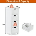 thumbnail image 3 of Favory Bathroom Floor Cabinet, Wooden Side Storage Organizer, 4 Drawers Free-Standing Cabinet for Bathroom/Hallway/Living Room-White, 3 of 18