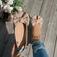 thumbnail image 5 of Mepaouo Women's Dress Flats Suede Cute Bow Ballet Loafers Formal Business Slip on Driving Walking Shoes, 5 of 9